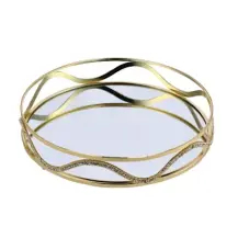 Vassoio Ferro/vetro 30x6cm Regalo Italiano