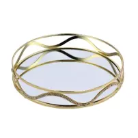 Vassoio Ferro/vetro 30x6cm Regalo Italiano