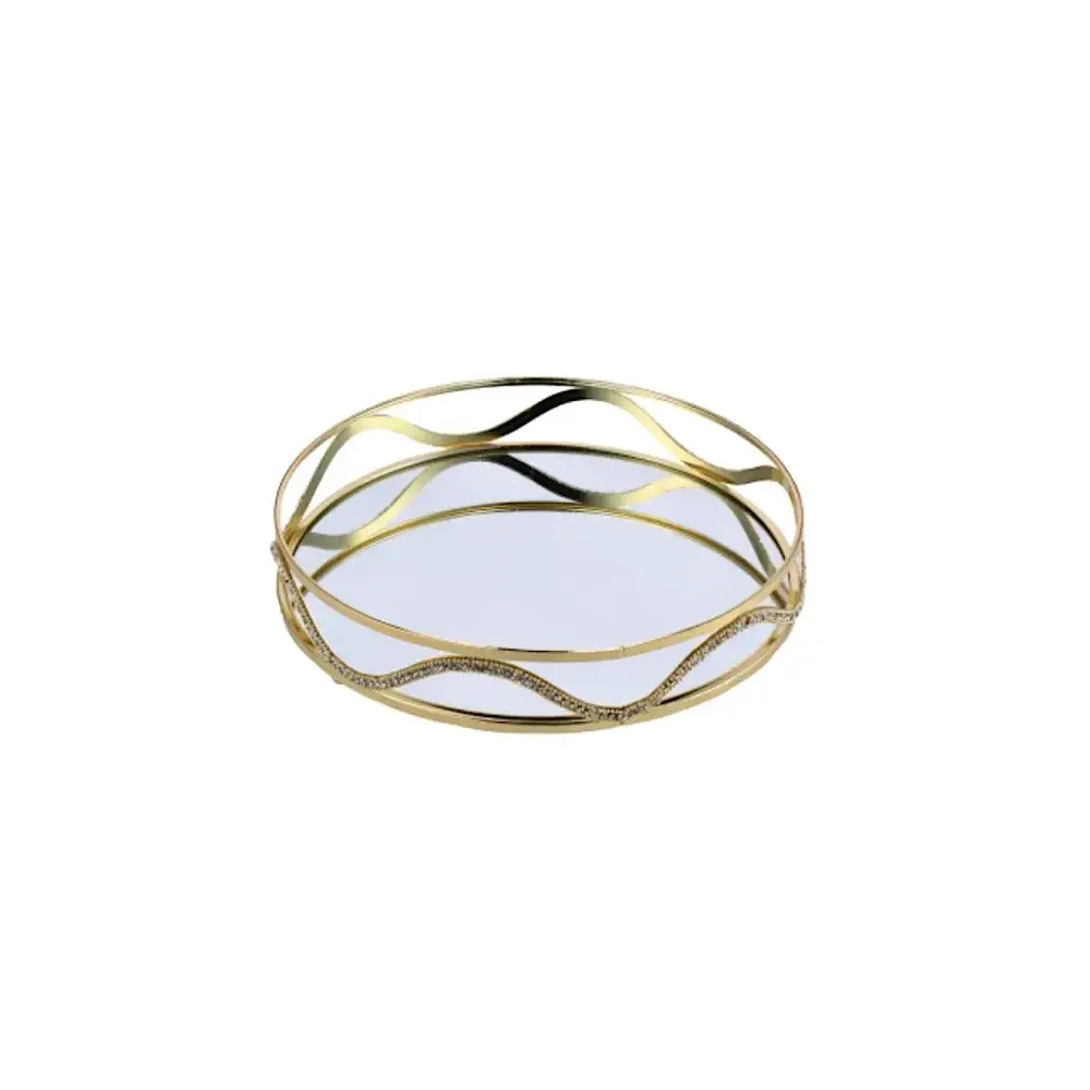 Vassoio Ferro/vetro 30x6cm Regalo Italiano