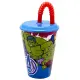 Bicchiere di Plastica 430ml con Cannuccia Avengers Supereroi Dimagraf
