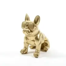 Figura Bulldog Oro 13x21x22cm Resina Mercury