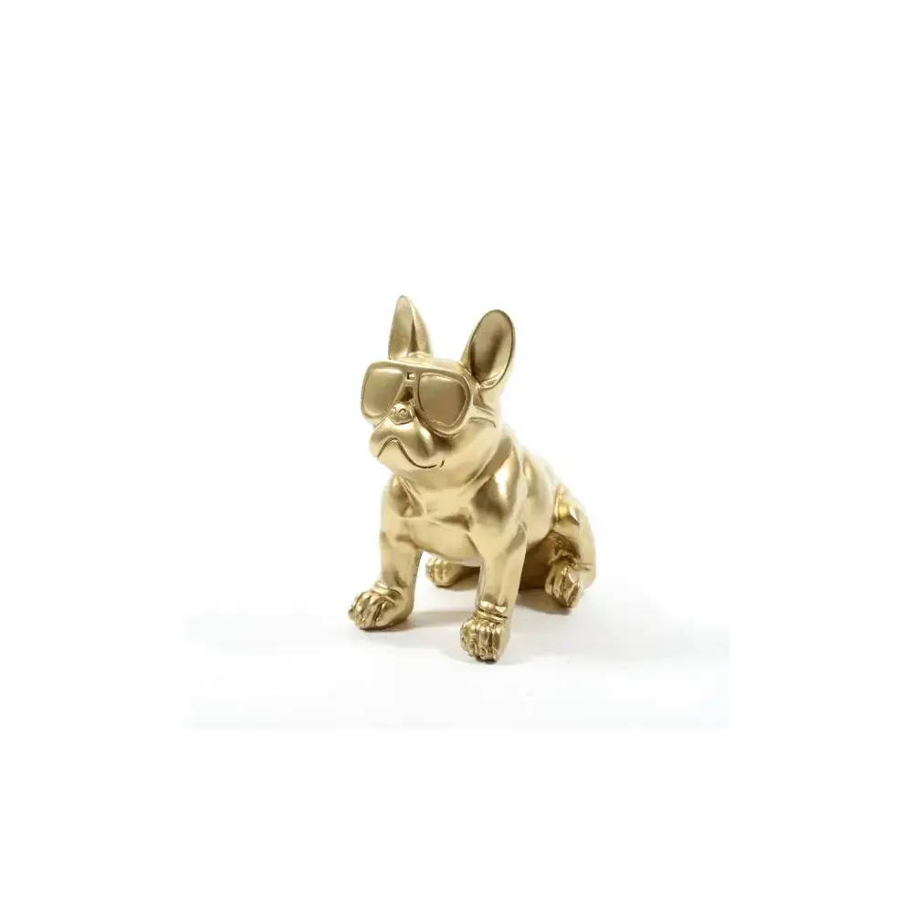 Figura Bulldog Oro 13x21x22cm Resina Mercury