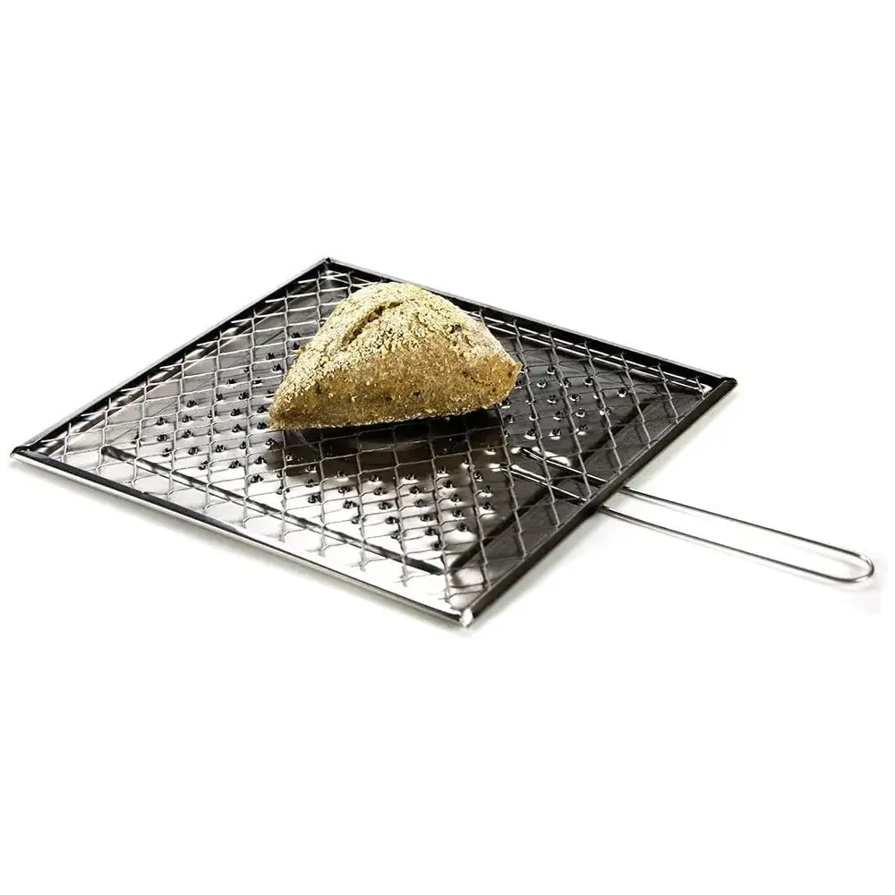 Gratella Tostapane Acciaio Inox 25x25 Pane e Polenta