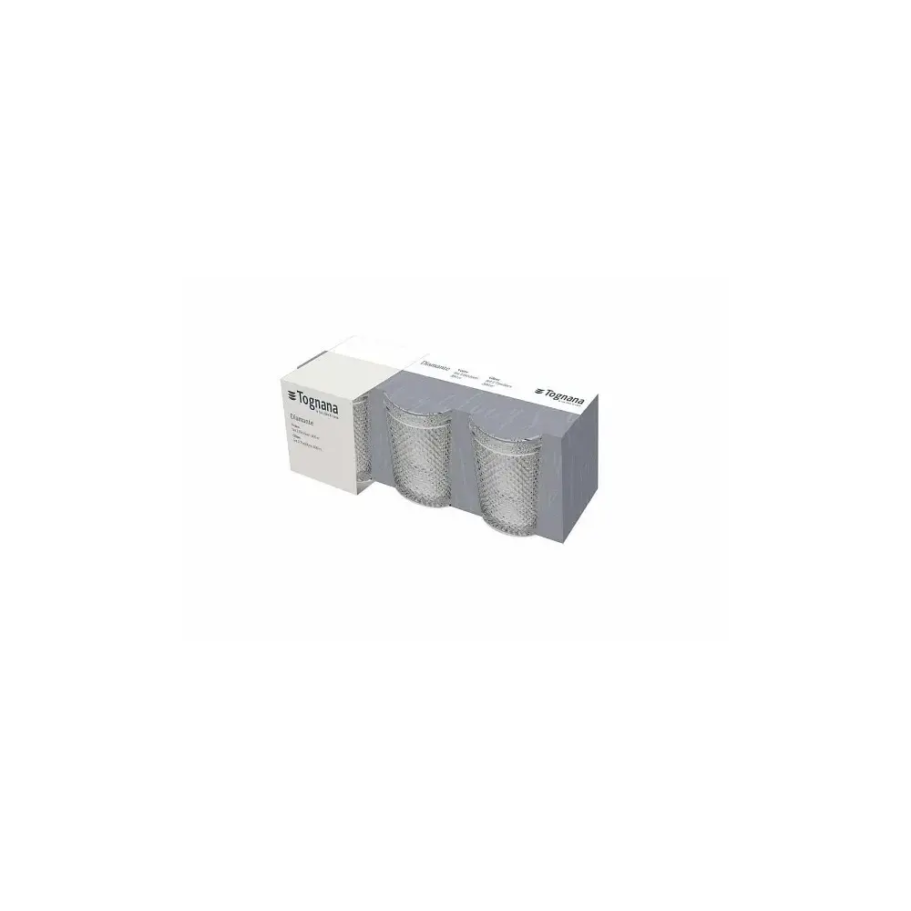 Set 3 Bicchieri Diamante 300 ml in Vetro Trasparente Tognana