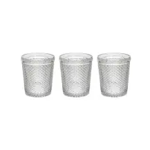 Set 3 Bicchieri Diamante 300 ml in Vetro Trasparente Tognana