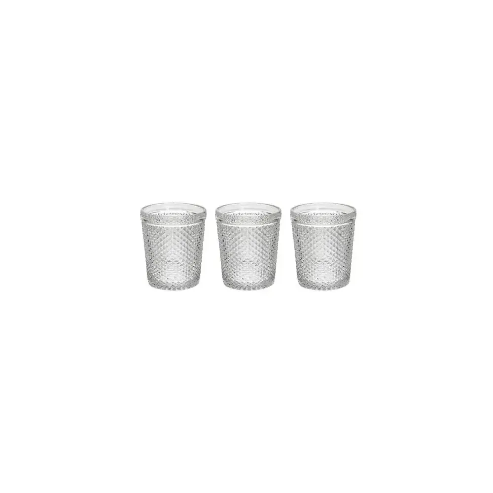 Set 3 Bicchieri Diamante 300 ml in Vetro Trasparente Tognana