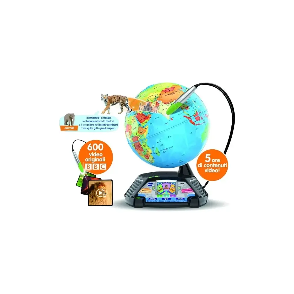 Giramondo Video Mappamondo Interattivo con Penna Touch e 600 VTech