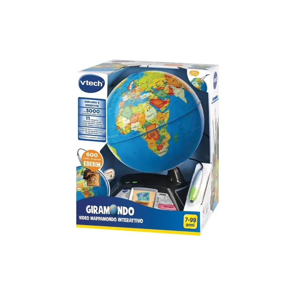 Giramondo Video Mappamondo Interattivo con Penna Touch e 600 VTech