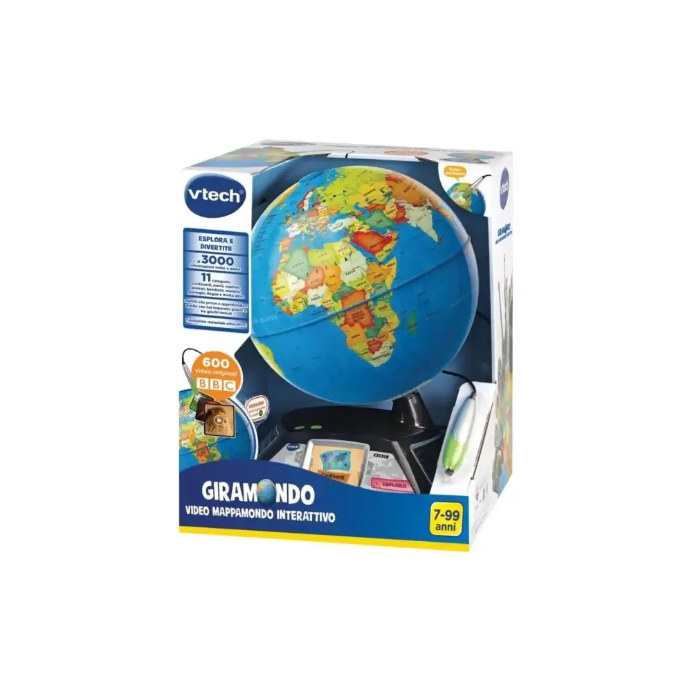 Giramondo Video Mappamondo Interattivo con Penna Touch e 600 VTech