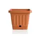 Vaso Terra Quadrato con Sottovaso 30x30 cm Terracotta Elegante Bama