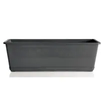 Balconella 40 cm con Sottovaso Antracite Fioriera Elegante Bama
