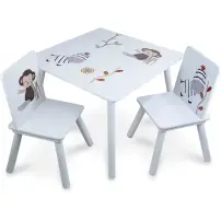 Tavolino con 2 Sedie in Legno 59x59x45 cm Max 25 kg Disegni Teorema