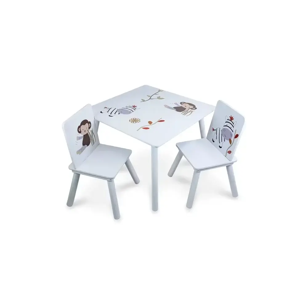 Tavolino con 2 Sedie in Legno 59x59x45 cm Max 25 kg Disegni Teorema