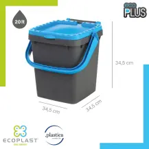 Tris Pattumiere Differenziata Ecoplast 20 Lt Made in Italy