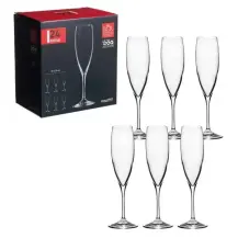 Set 6 Flute Champagne Invino 24 cl Cristallo Luxion Trasparenza RCR
