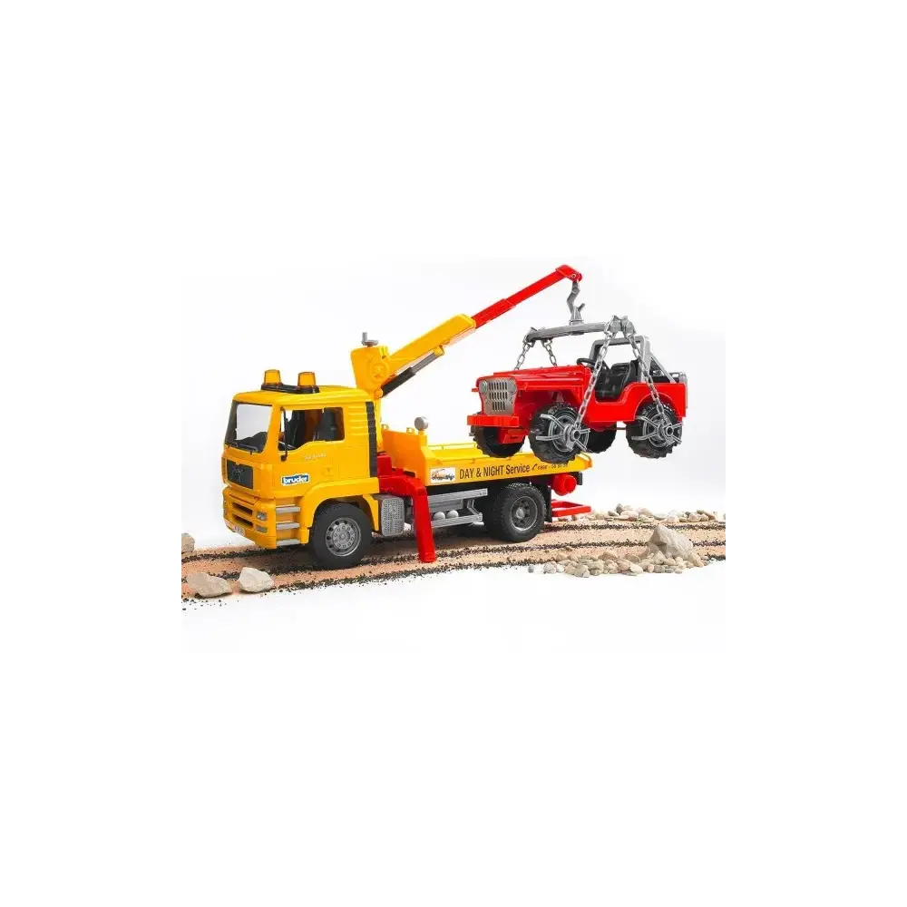 Camion Man con Jeep Scala 1:16 Bruder