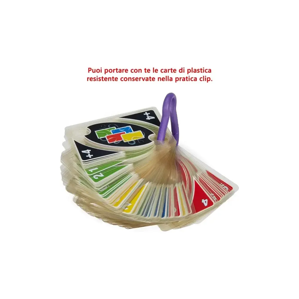 Uno H2o Gioco di Carte Resistente All'Acqua Plastificate Clip Mattel
