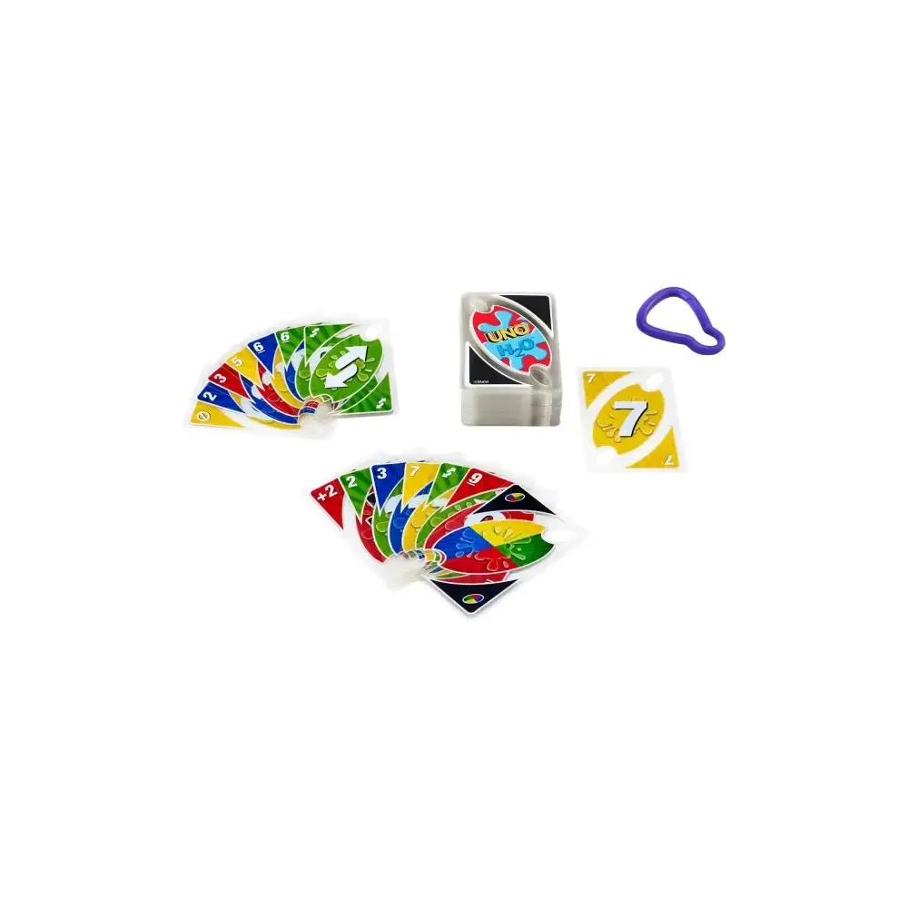 Uno H2o Gioco di Carte Resistente All'Acqua Plastificate Clip Mattel