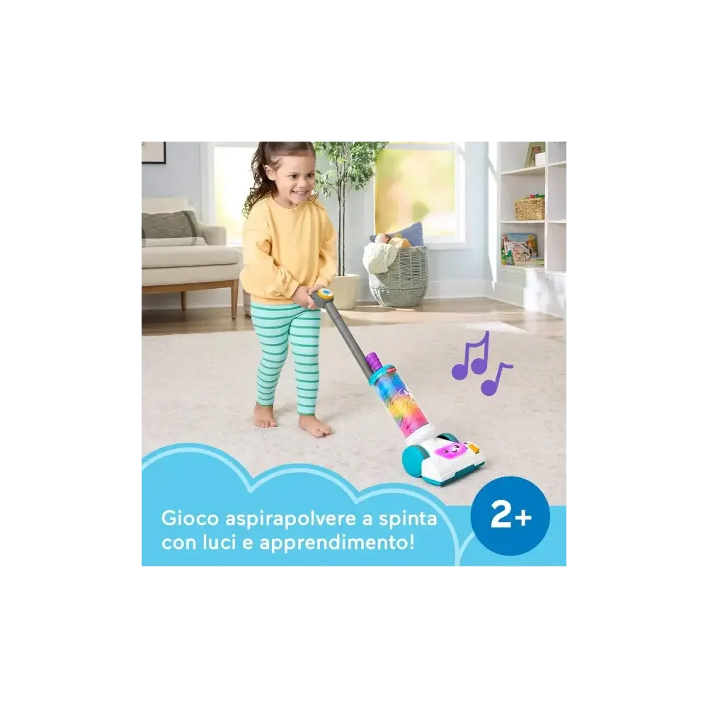 Fisher-Price Aspirapolvere Ridi e Impara Luci Canzoni e Frasi 2 Mattel