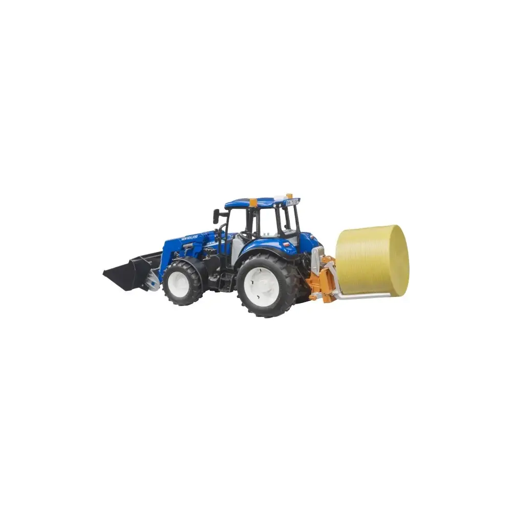 Trattore New Holland T5 con Ruspa e Rimorchio Bruder