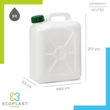 Tanica Plastica 5 Litri Trasparente con Tappo Ermetico