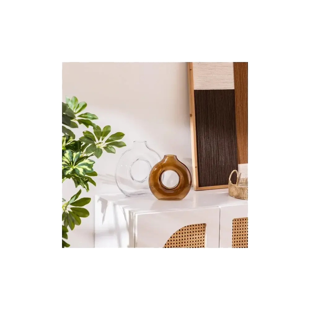Vaso Trasparente Circle in Vetro H25,5 cm Atmosphera