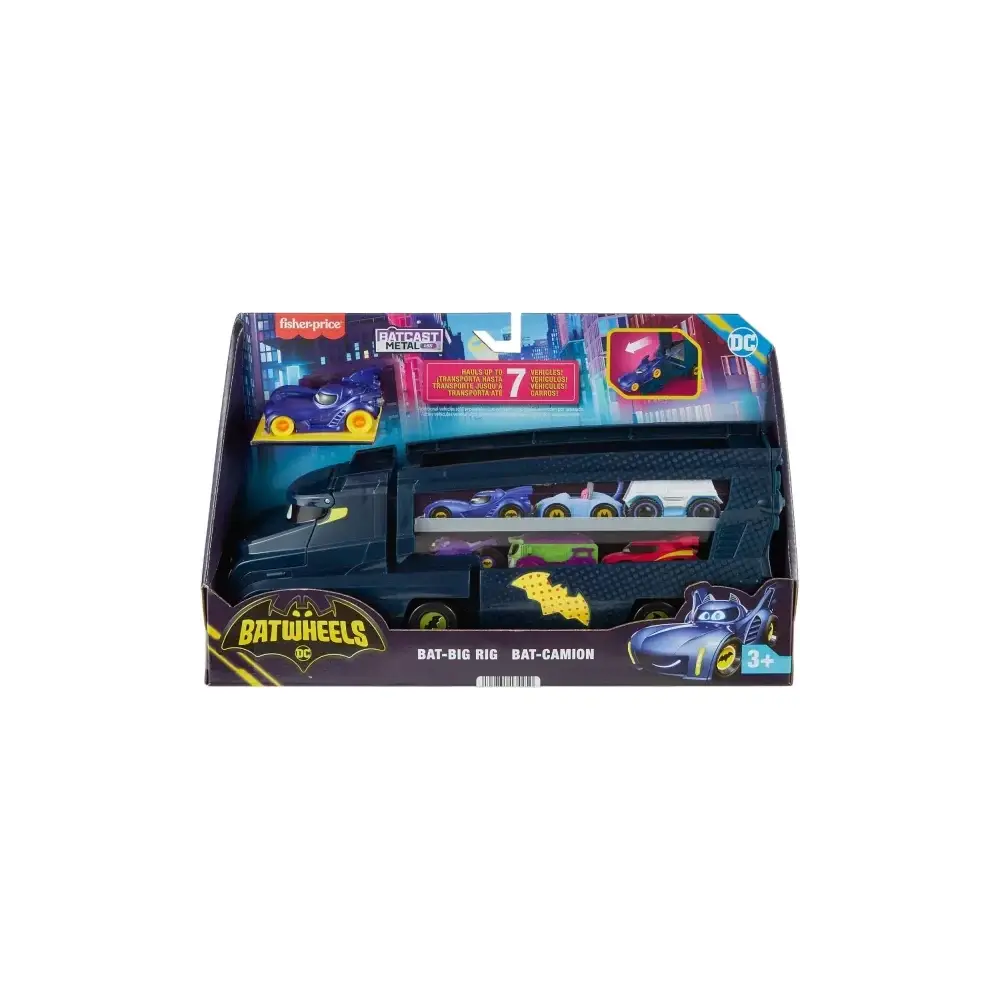 Fisher-Price DC Batwheels Bat-Autotreno con Veicolo Bam Mattel