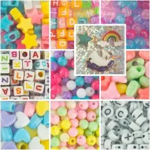 Perline ABC 500 Unicorn Kit Creativo con 500 e 10 Metri di Corda Nice