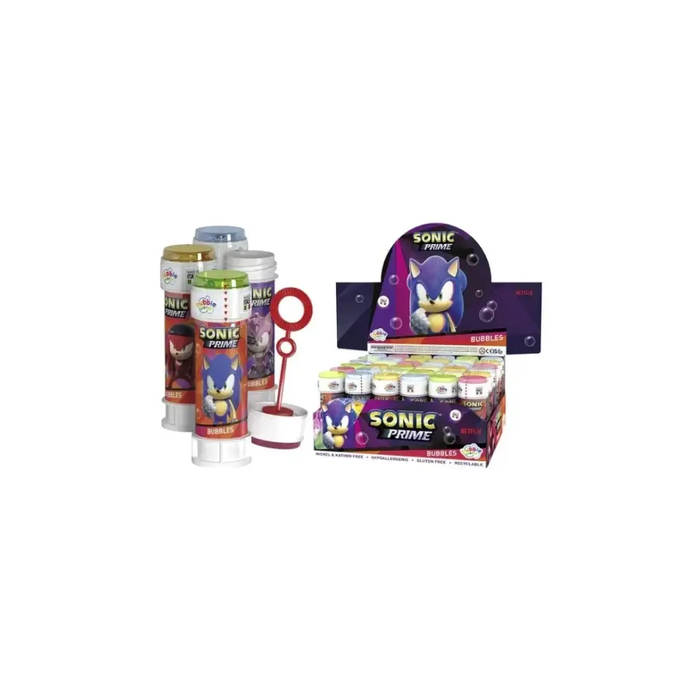 Sonic Bolle di Sapone 60 ml Tappo Labirinto Made in Italy Senza Dulcop