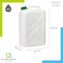 Tanica 15 Litri Plastica Ecoplast Made in Italy