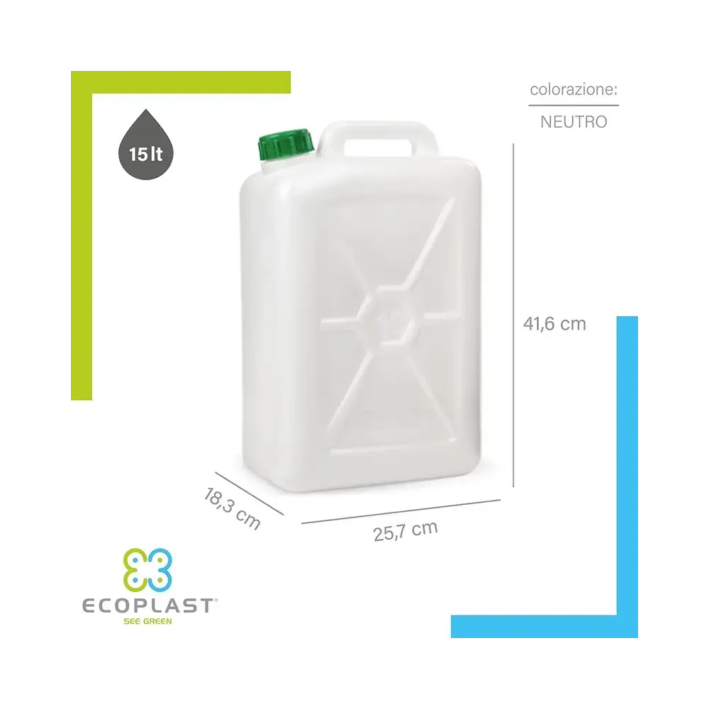 Tanica 15 Litri Plastica Ecoplast Made in Italy