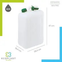 Tanica 20 Litri Plastica Resistente Made in Italy