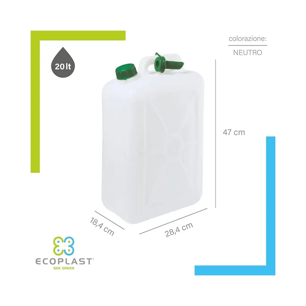 Tanica 20 Litri Plastica Resistente Made in Italy