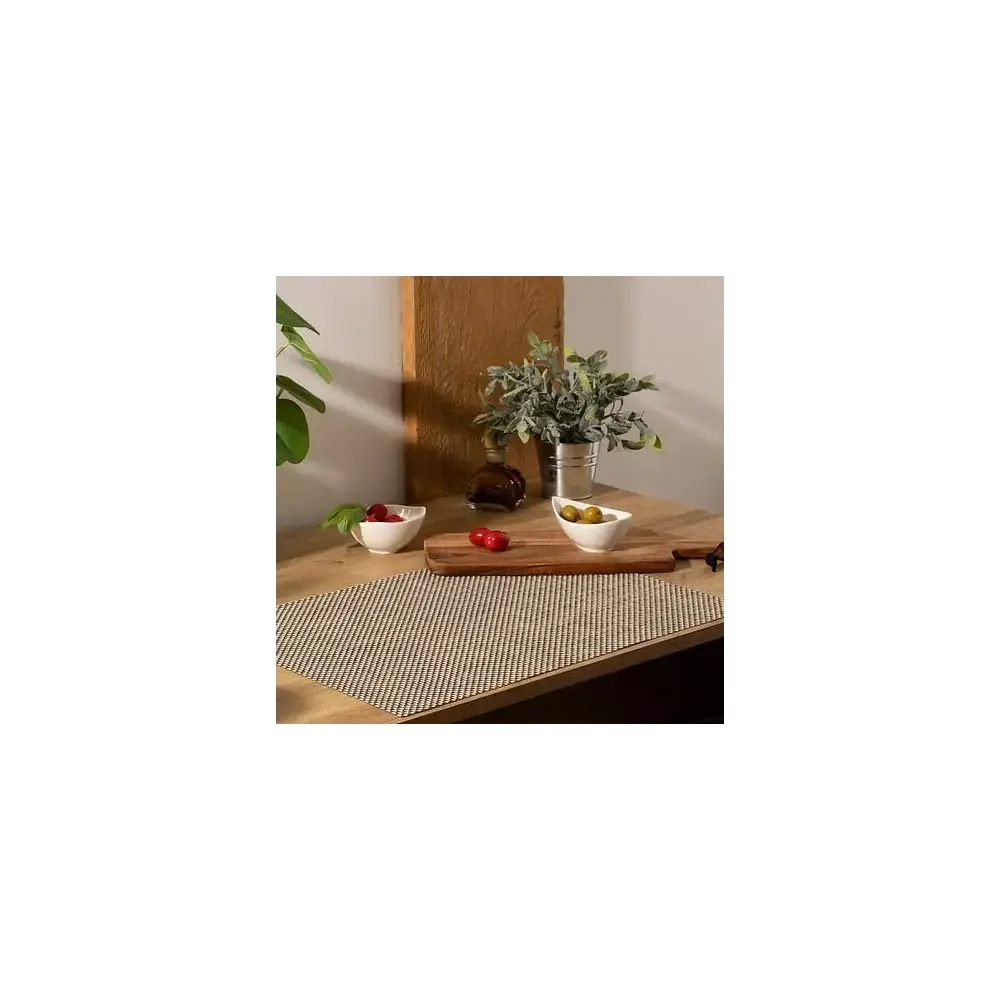 Tovaglietta Maoli 50x35 cm Bianco e Nero Secret de Gourmet