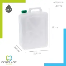 Tanica 25 Litri Ecoplast Plastica Made in Italy