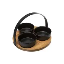 Set Aperitivo 4 Pezzi Vassoio con 3 Ciotole Secret de Gourmet