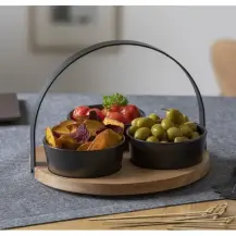 Set Aperitivo 4 Pezzi Vassoio con 3 Ciotole Secret de Gourmet