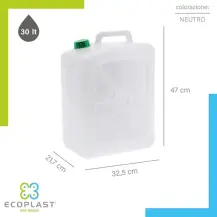 Tanica 30 Litri Plastica Resistente Made in Italy