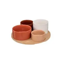 Set Aperitivo Alicante 5 Pezzi in Bambù e Stoneware Secret de Gourmet