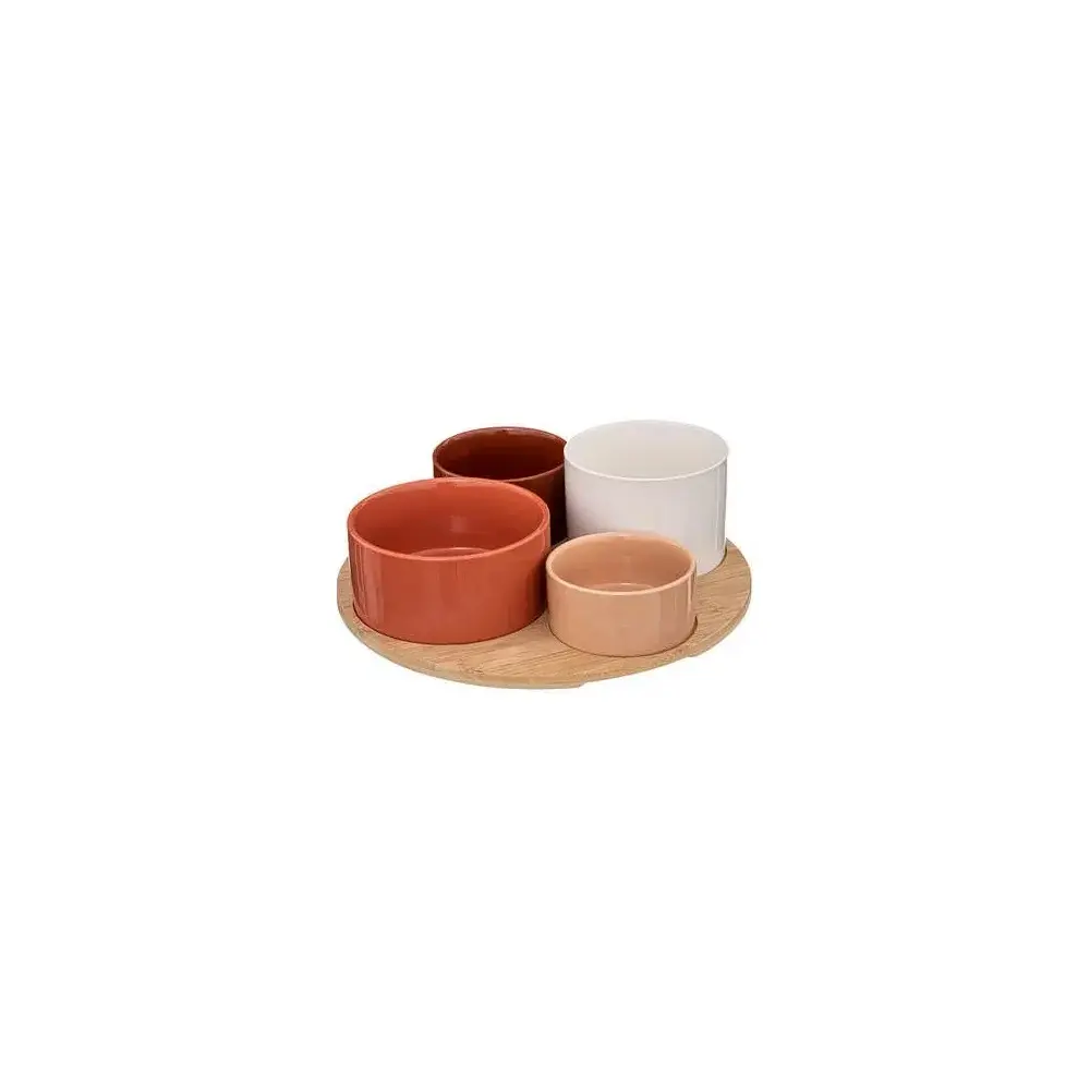 Set Aperitivo Alicante 5 Pezzi in Bambù e Stoneware Secret de Gourmet