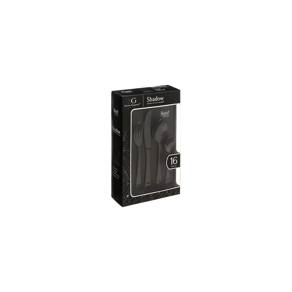 Servizio di Posate 16 Pezzi Shadow in Acciaio Inox Secret de Gourmet