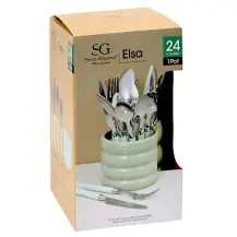 Servizio 24 Posate Elsa Verde con Portaposate Secret de Gourmet