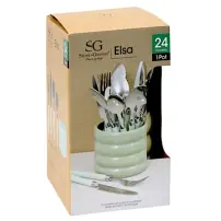 Servizio 24 Posate Elsa Verde con Portaposate Secret de Gourmet