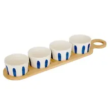 Set Aperitivo Oceania 4 Ciotole con Vassoio Bamboo Secret de Gourmet