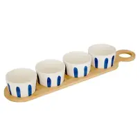 Set Aperitivo Oceania 4 Ciotole con Vassoio Bamboo Secret de Gourmet