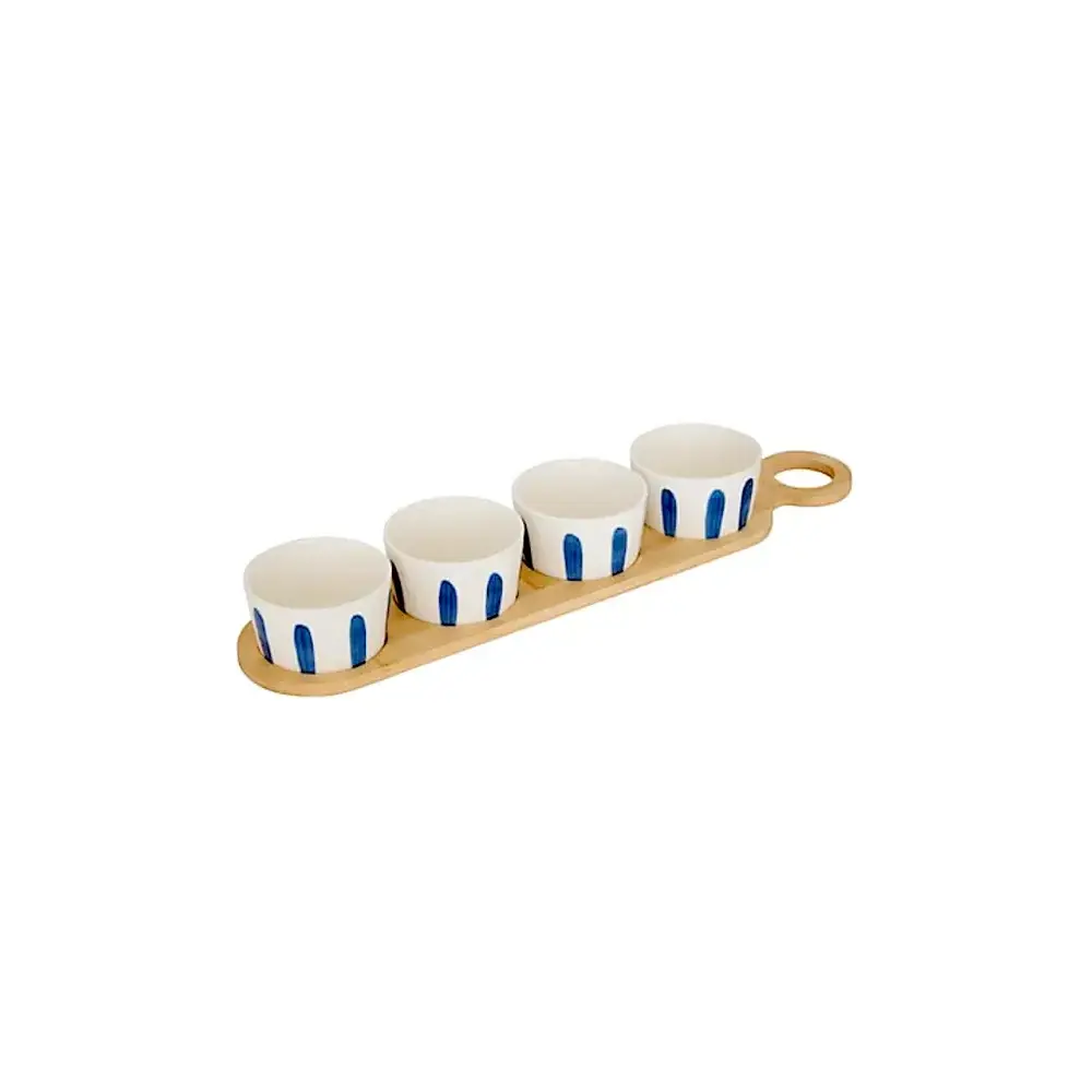 Set Aperitivo Oceania 4 Ciotole con Vassoio Bamboo Secret de Gourmet