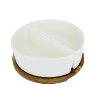 Servizio Aperitivo 3 Pezzi Stoneware Bianco Vassoio Secret de Gourmet