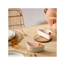 Servizio Aperitivo 3 Pezzi Stoneware Bianco Vassoio Secret de Gourmet