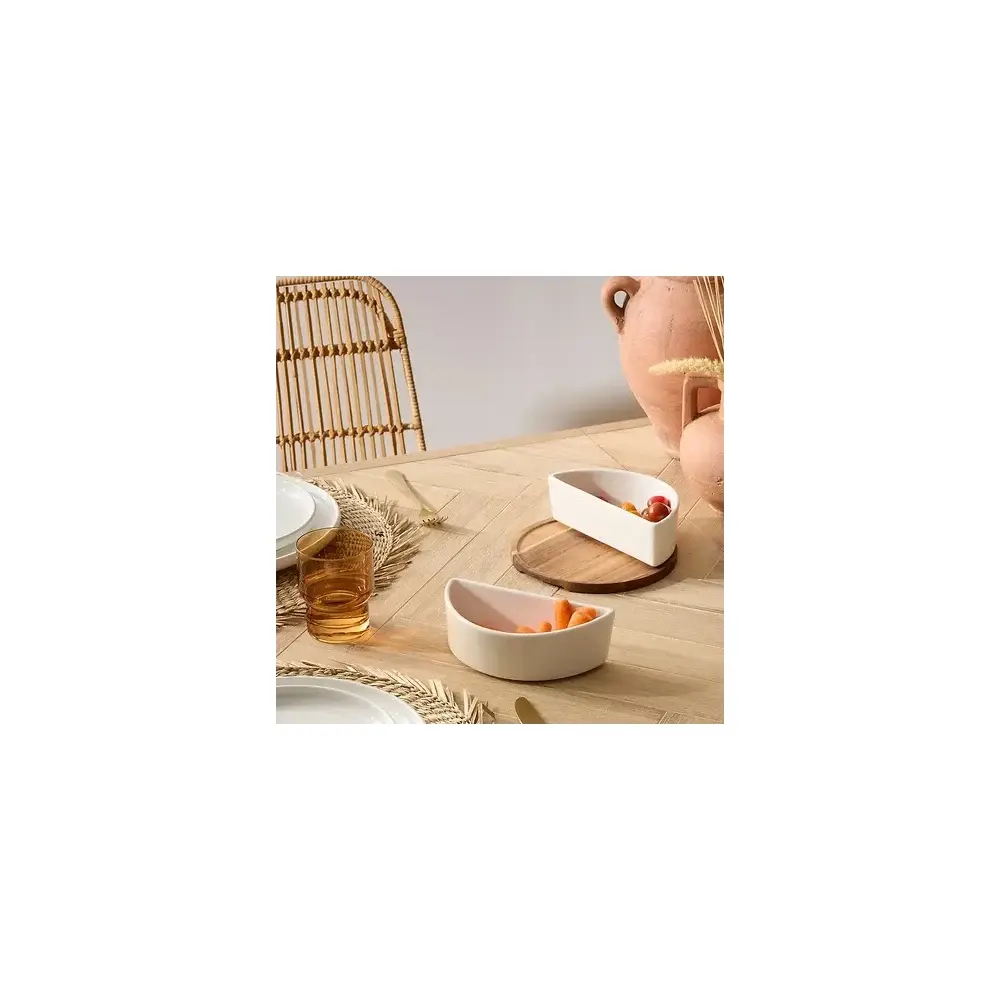 Servizio Aperitivo 3 Pezzi Stoneware Bianco Vassoio Secret de Gourmet