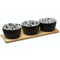 Set Aperitivo 3 Ciotole con Vassoio Bamboo Secret de Gourmet